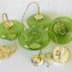 Vintage Pendant Light  Hand Blown Green Glass MCM Bar Hanging Cool Lamps