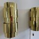 Pair of Scandinavian teak and brass sconces