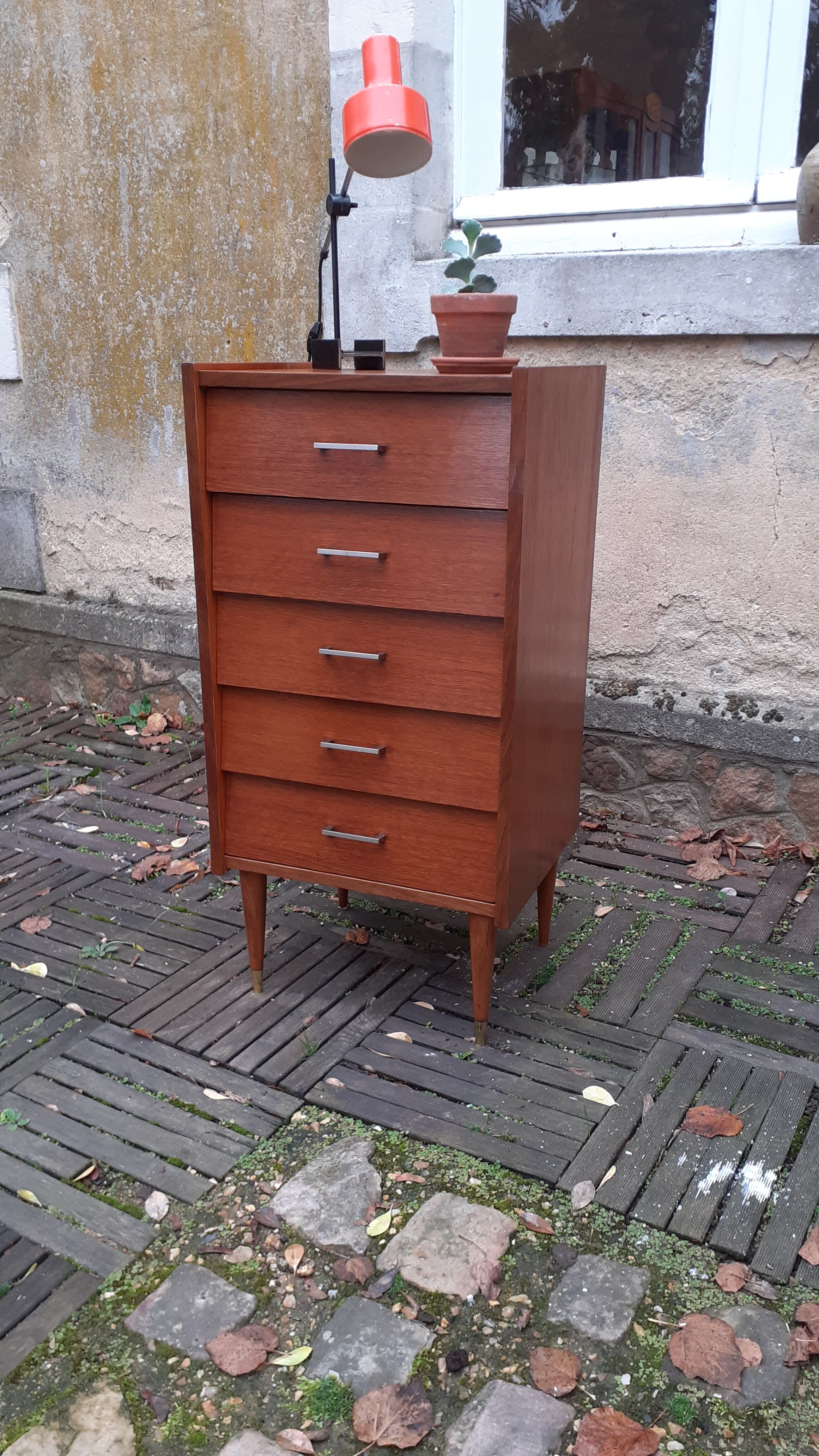 Vintage vintage oak commodus from the 50-60s to 5 drawers