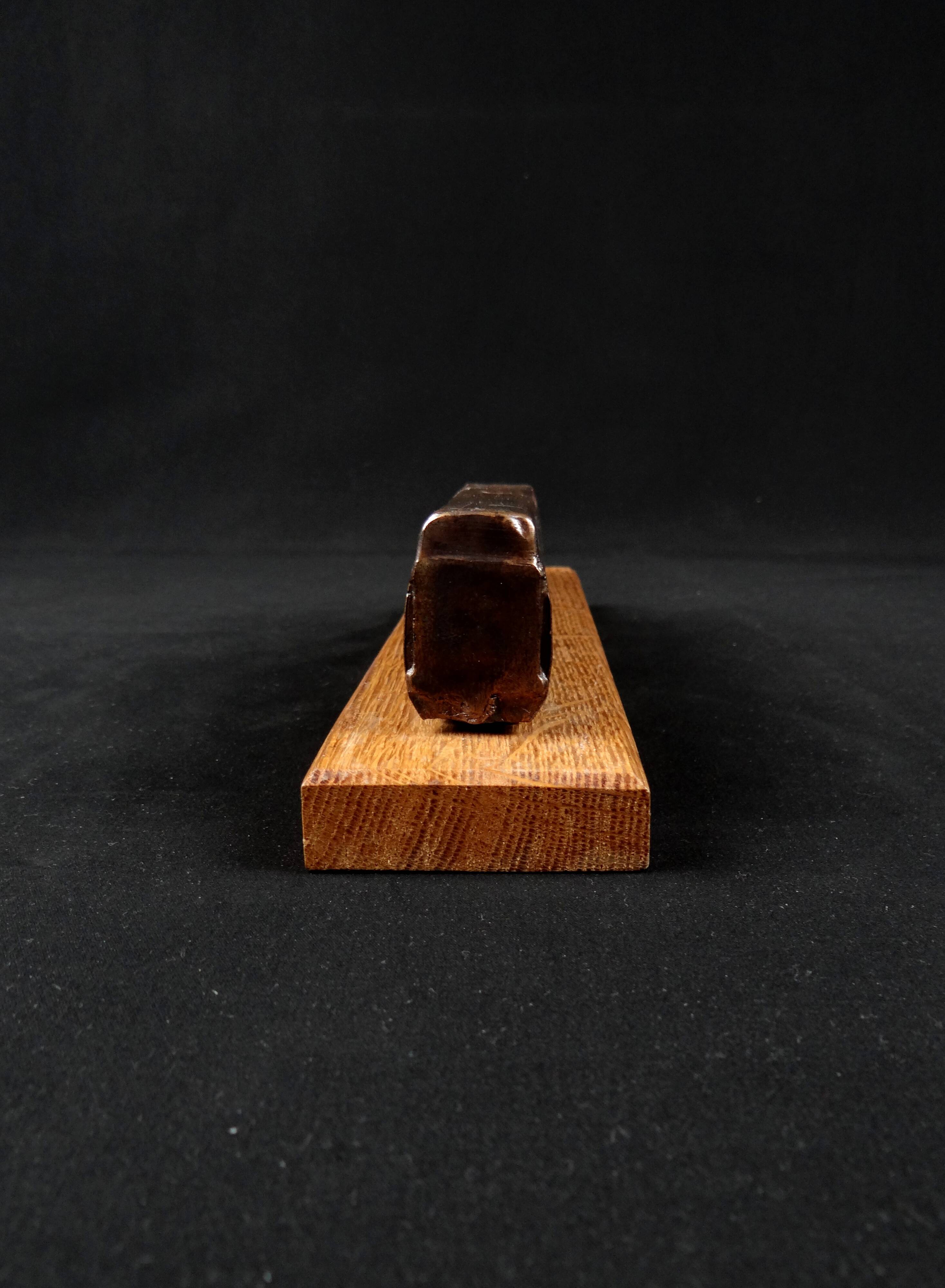 Bronze TGV on a wooden base, scale model of the TGV Sud-Est from the 1980s