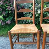 4 oak mulched chairs