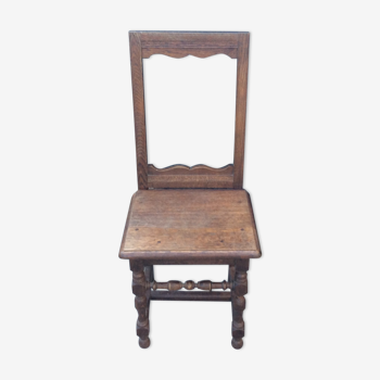 Authentic Lorraine end 19th solid oak chair