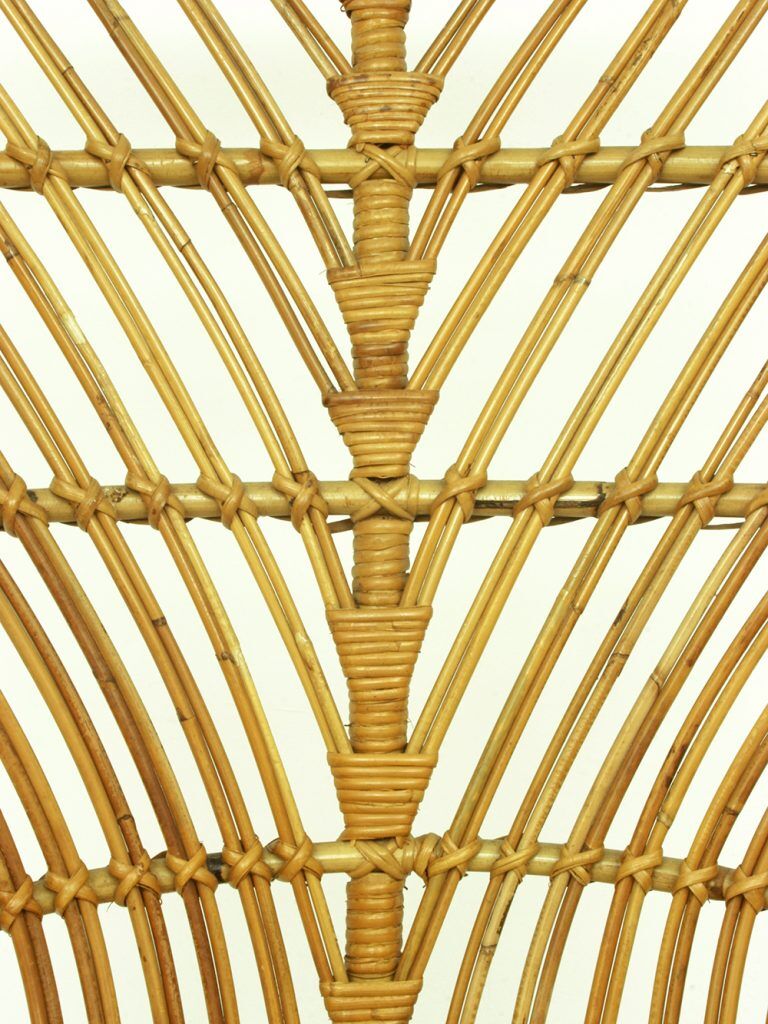 Vintage wicker lounge chair, italian 1950s