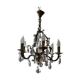 Bronze and crystal chandelier 6 fires