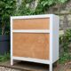 Vintage 1950s compass foot chest of drawers
