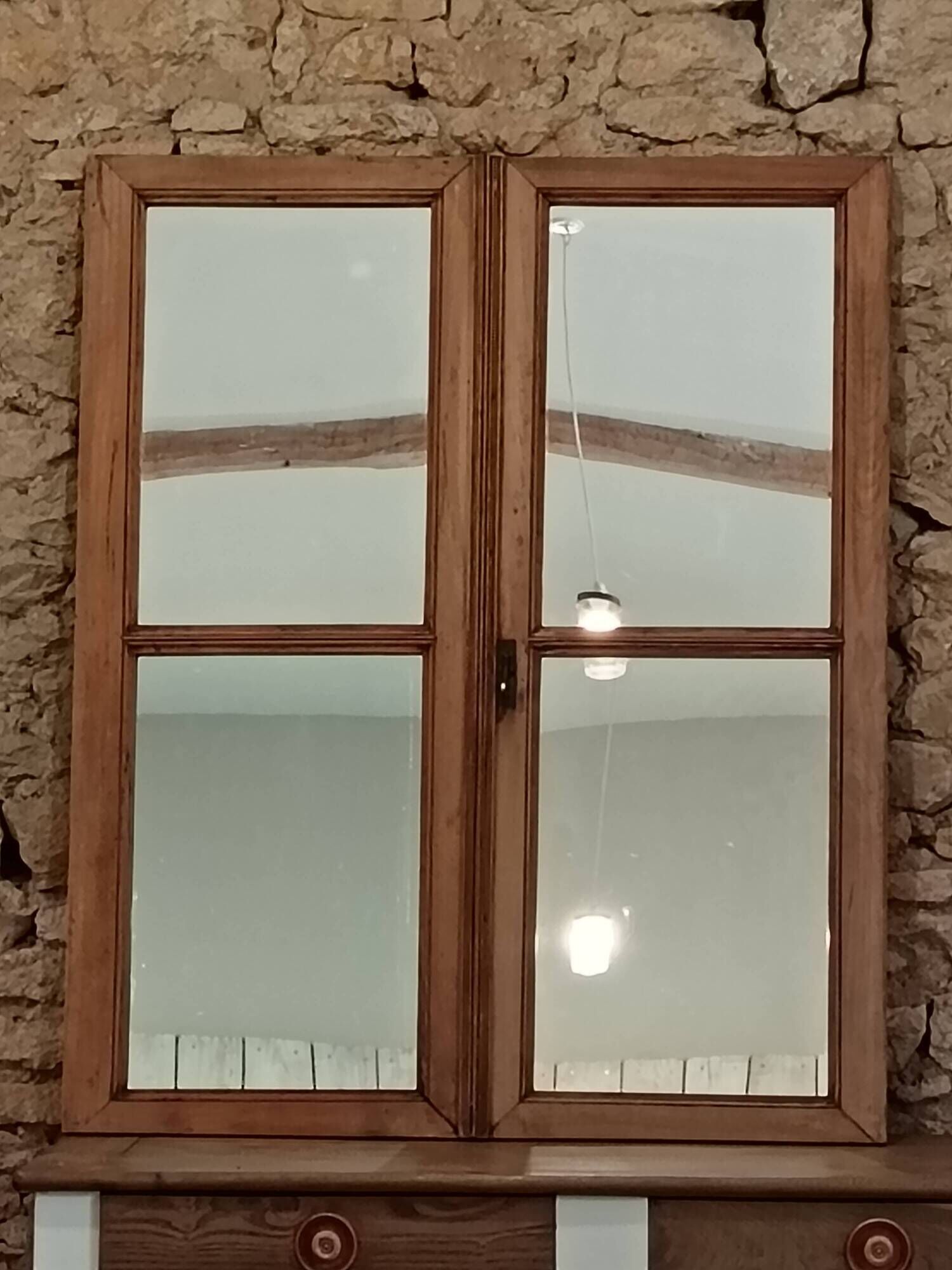 ANTIQUE MIRROR WINDOW