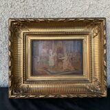 19th century painting, scene of women, signed Bouilh