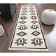 1970s Vintage Turkish Hand-Knotted Wool Cotton White Runner Rug 90X310