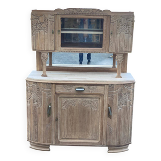 Parisian art deco sideboard in solid raw oak