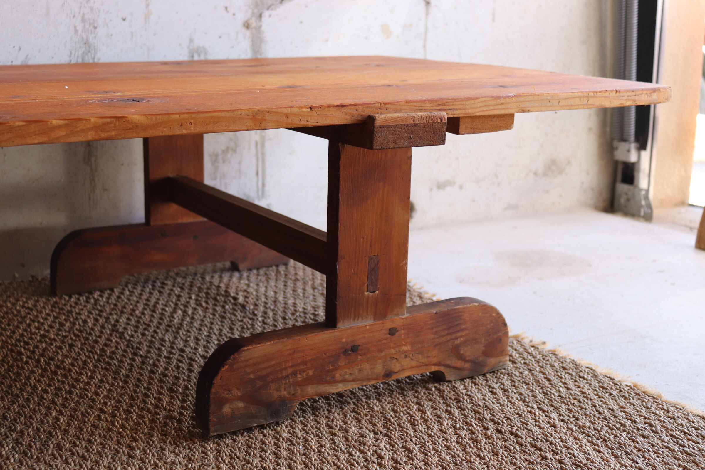 Coffee table on convent trestles
