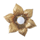 Applique lampe fleur feuilles métal doré 30cm