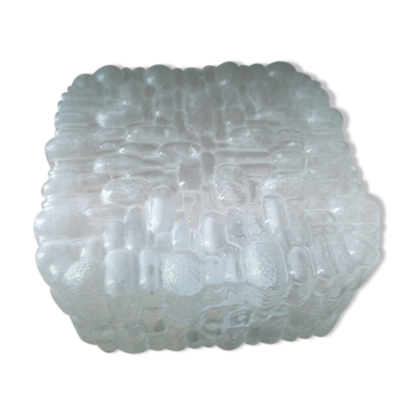 Ceiling lamp glass globe pineapple metal support