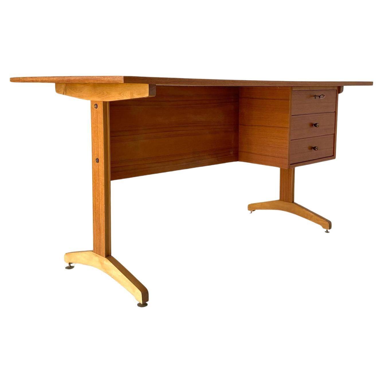 1960s scandinavian desk in teak wood