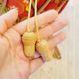 Knitting worker basket basket with rattan and fabric 70s