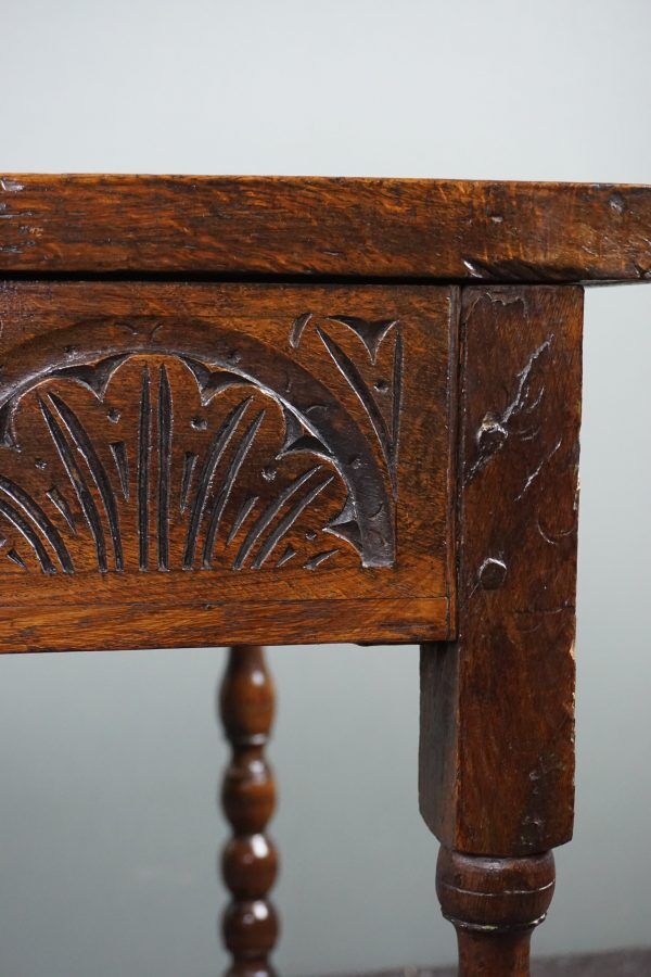 Carved antique English side table