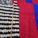 Traditional natural wool rug with colourful patterns, size 2/3 m.