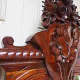 Antique Baroque Wall Mirror in Carved Mahogany