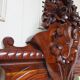 Antique Baroque Wall Mirror in Carved Mahogany