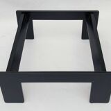 Square black lacquered wood coffee table design 1980