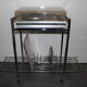 Vintage chrome service, turntable holder and speakers