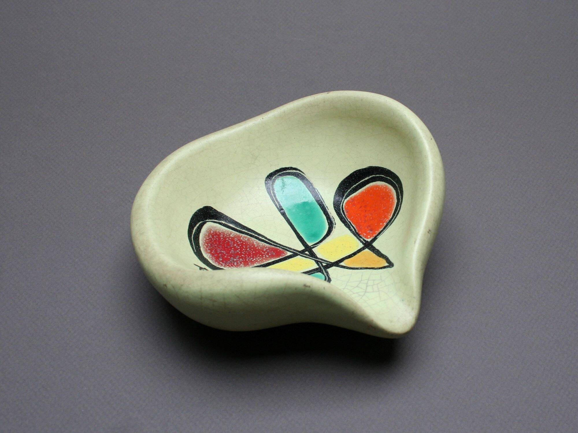 Empty pocket signed in pottery abstract pattern 1950s