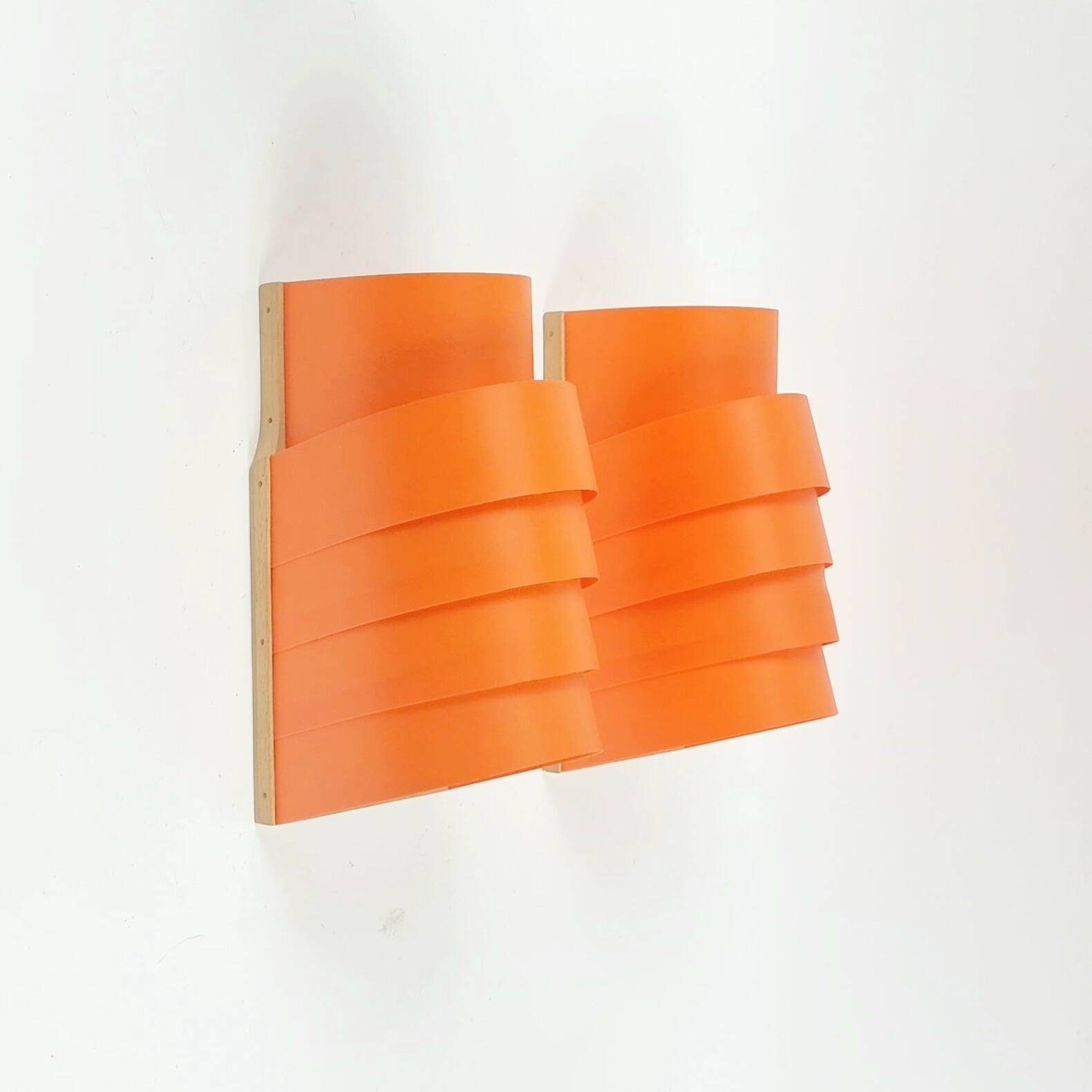 Pair of Scandinavian Model V 311 Wall Lights by Hans-Agne Jakobsson for Ellysett, Sweden, 1970s