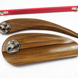Set for office "Masriera" in silver and exotic wood, mid-century
