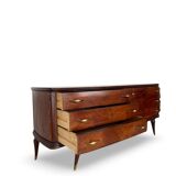 Commode en placage de palissandre avec plateau en onyx vert