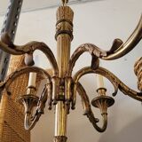 Lustre en bronze doré style Louis XVI - 6 lumières