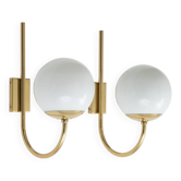 Pair of mod. "b458" brass wall lamps by Candle, 1970s