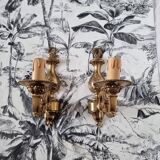 Paire d'appliques italiennes en bronze de style néo-baroque
