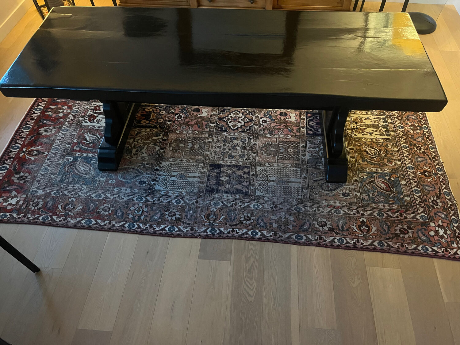 Monastery table in solid oak, black lacquered.