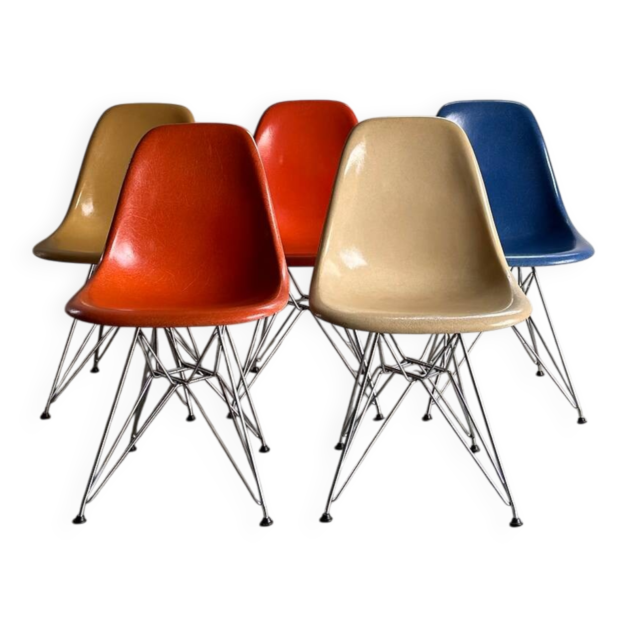 Set of 5 DSR chairs, Charles & Ray Eames, Herman Miller, 70s edition
