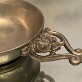 Regency style pewter bowl cup with handle