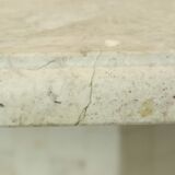Vintage Octagonal Dining Table Travertine Natural Stone Italy 70s