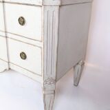 Gustavian Chest Of Drawers Grey Painted, Swedish Origin From 1840s