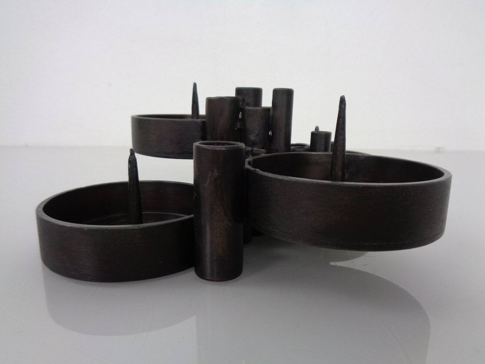 Brutalist Bronze Candleholder by Manfred Bergmeister for Ebersberg, Germany, 1960s