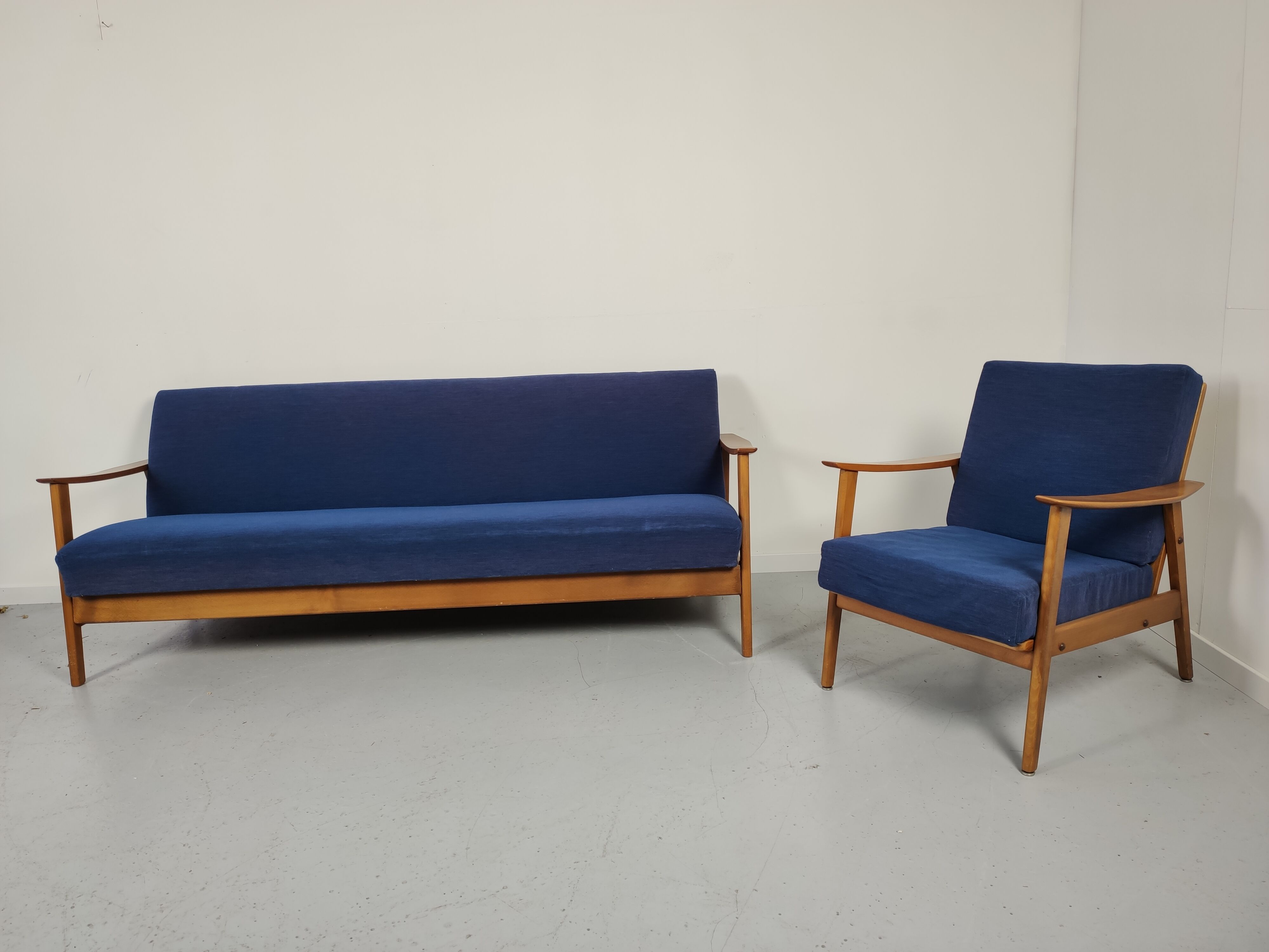 Convertible sofa set - a 1960s Scandinavian armchair