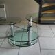 Vintage 80s 3-tier removable tempered glass coffee table