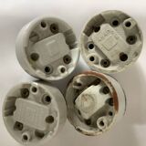 Set of 4 old round chrome porcelain switches