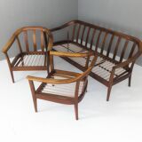 Canapé en bois de cerisier Wilhelm Knoll du milieu du siècle, Allemagne, années 1960