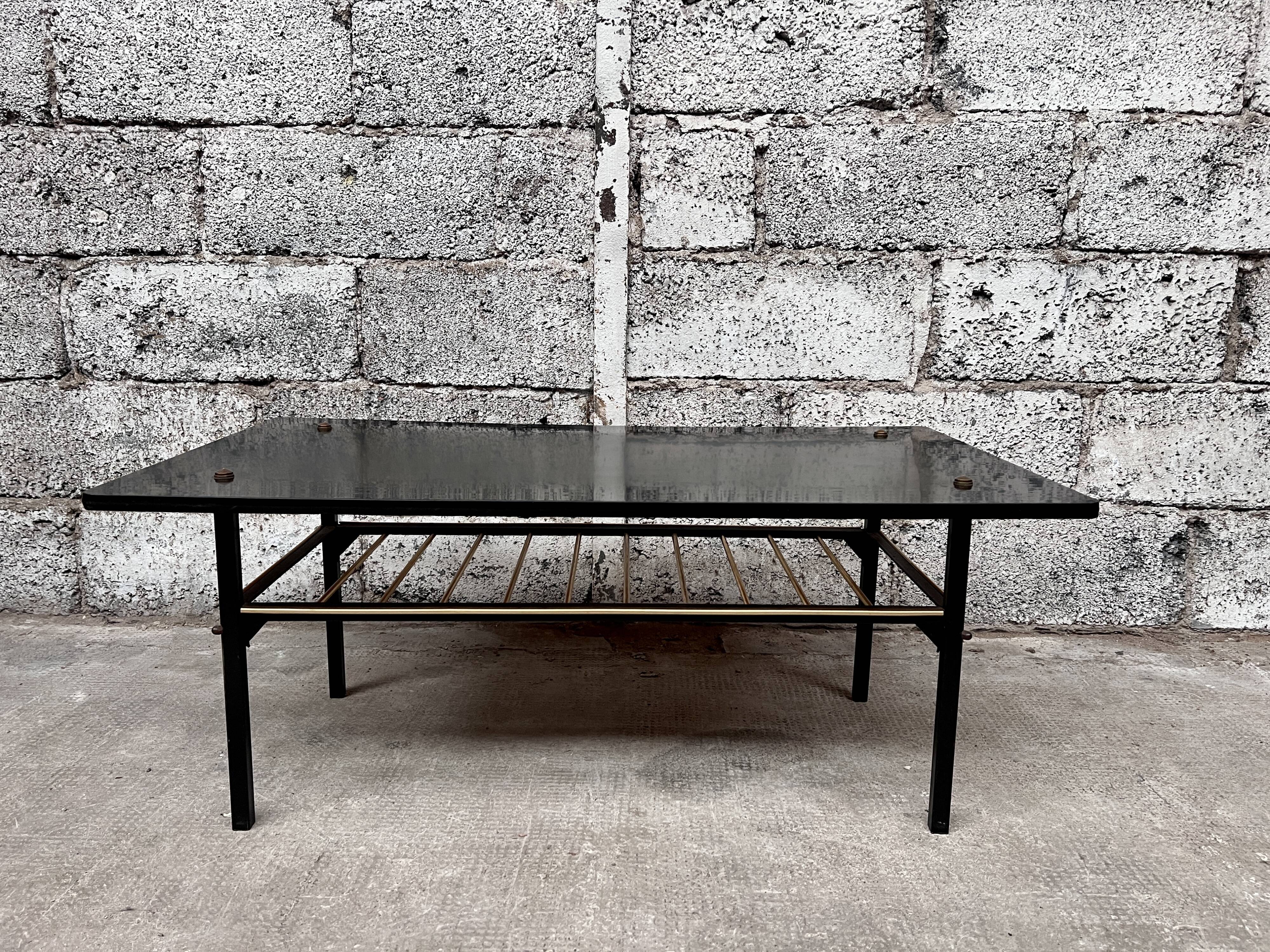Table noir basse Formica noir vintage design
