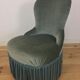 Fauteuil crapaud velours vert à franges