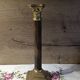 Golden brass candlestick, Corinthian style, vintage