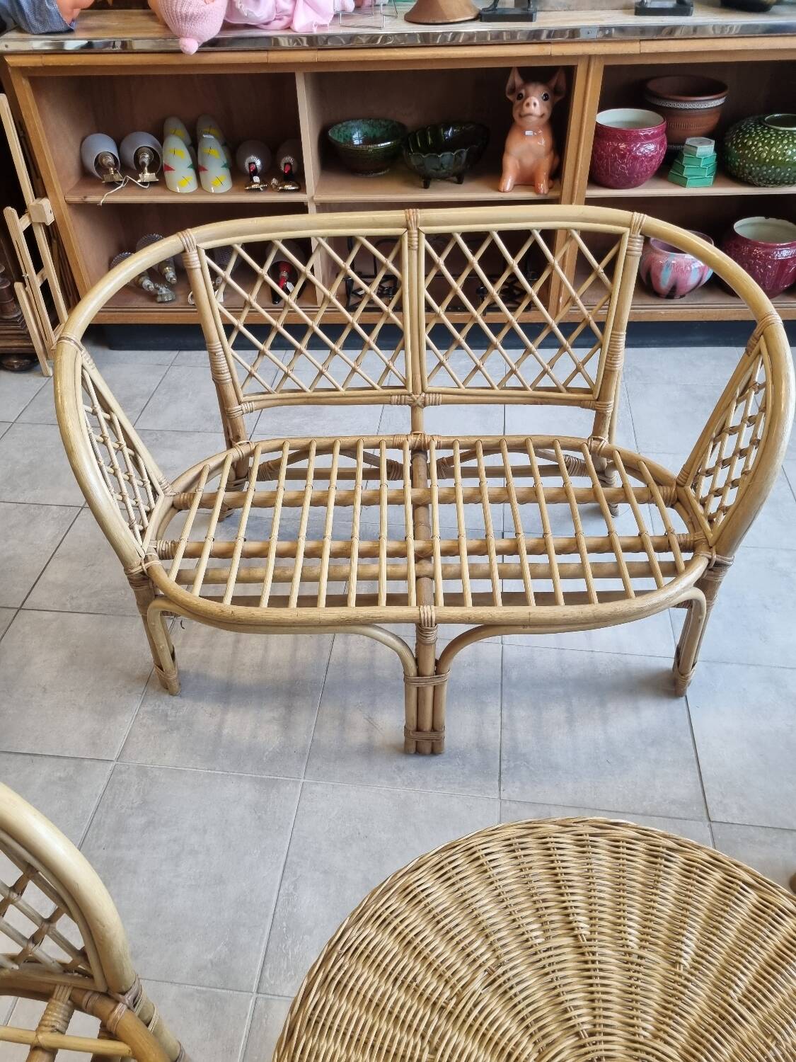 Vintage bamboo rattan garden furniture
