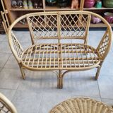 Vintage bamboo rattan garden furniture