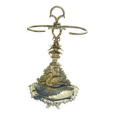 Bronze and brass umbrella stand decorated with a swan.