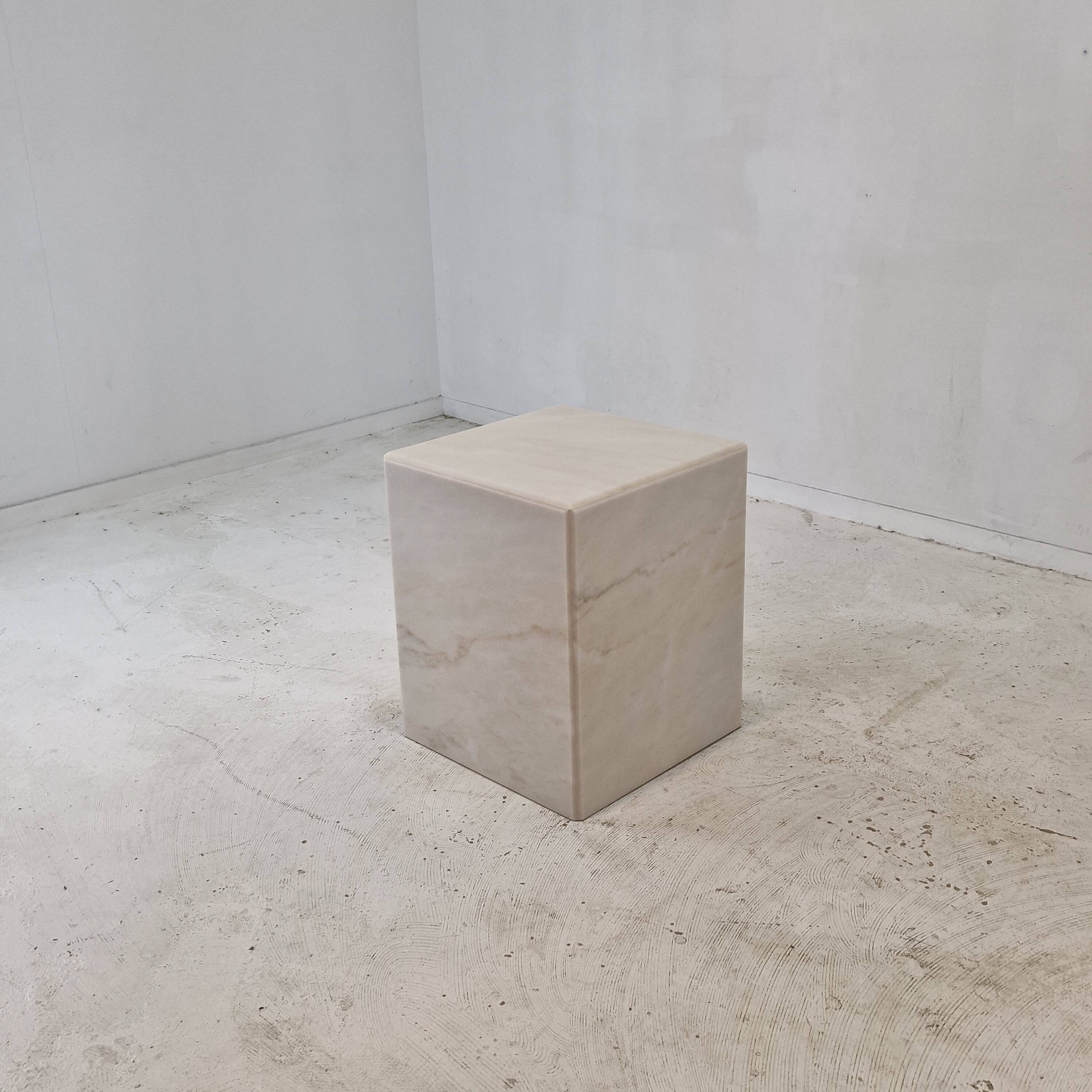 Italian Marble Side Table or Pedestal, 1980's