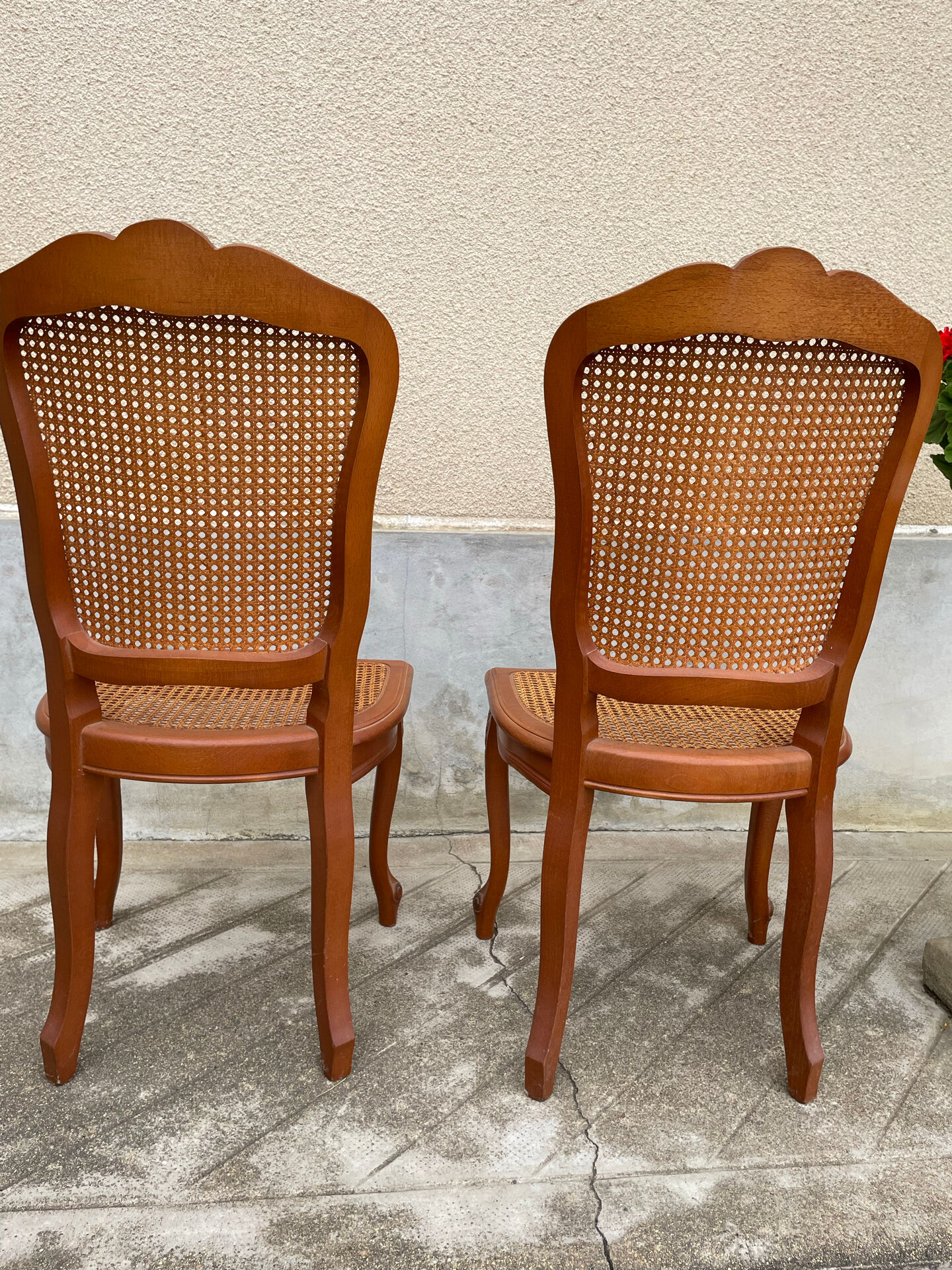 2 caned chairs in Louis XV style