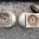 Pair of Medici vintage antique stone planters